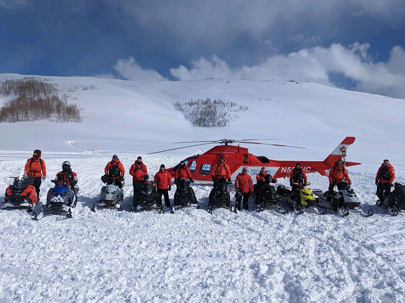 Search and rescue on snowmobiles with Wasatch County sheriffs